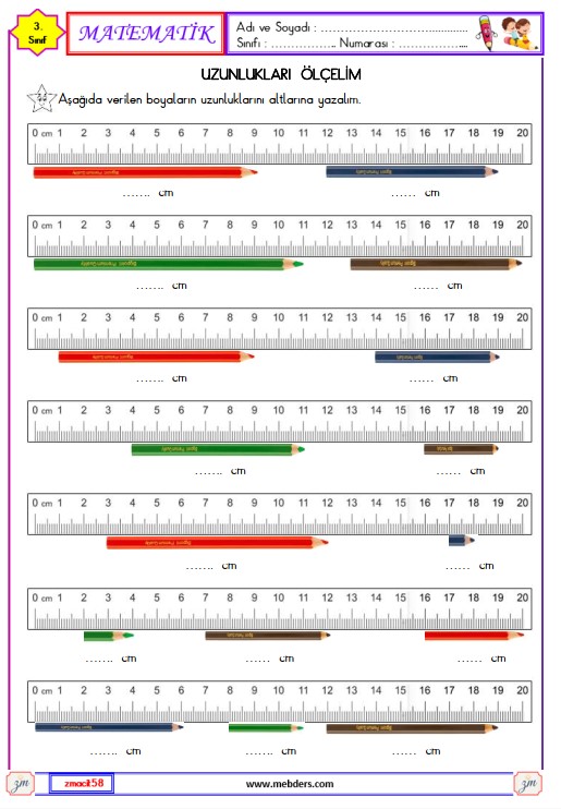 3. Sınıf Matematik Uzunlukları Ölçelim Etkinliği 5