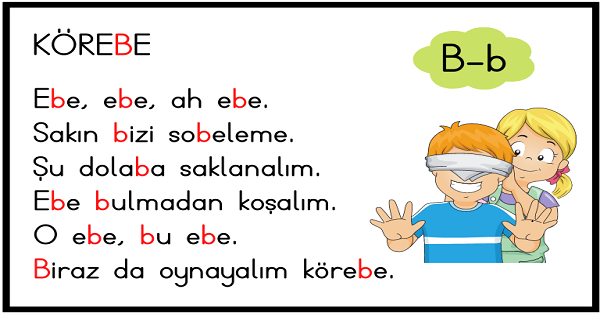 1.Sınıf İlk Okuma Yazma B-b Sesi Tekerleme