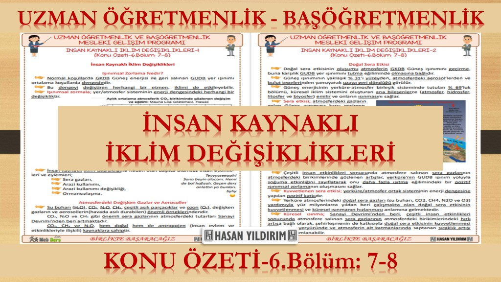 İnsan Kaynaklı İklim Değişiklikleri (Konu Özeti-6.Bölüm: 7-8)