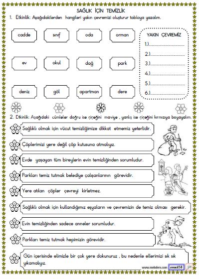 2. Sınıf Hayat Bilgisi Sağlık İçin Temizlik Etkinliği