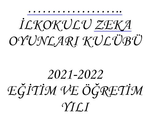 Zeka Oyunları Kulübü Kulüp Dosyası