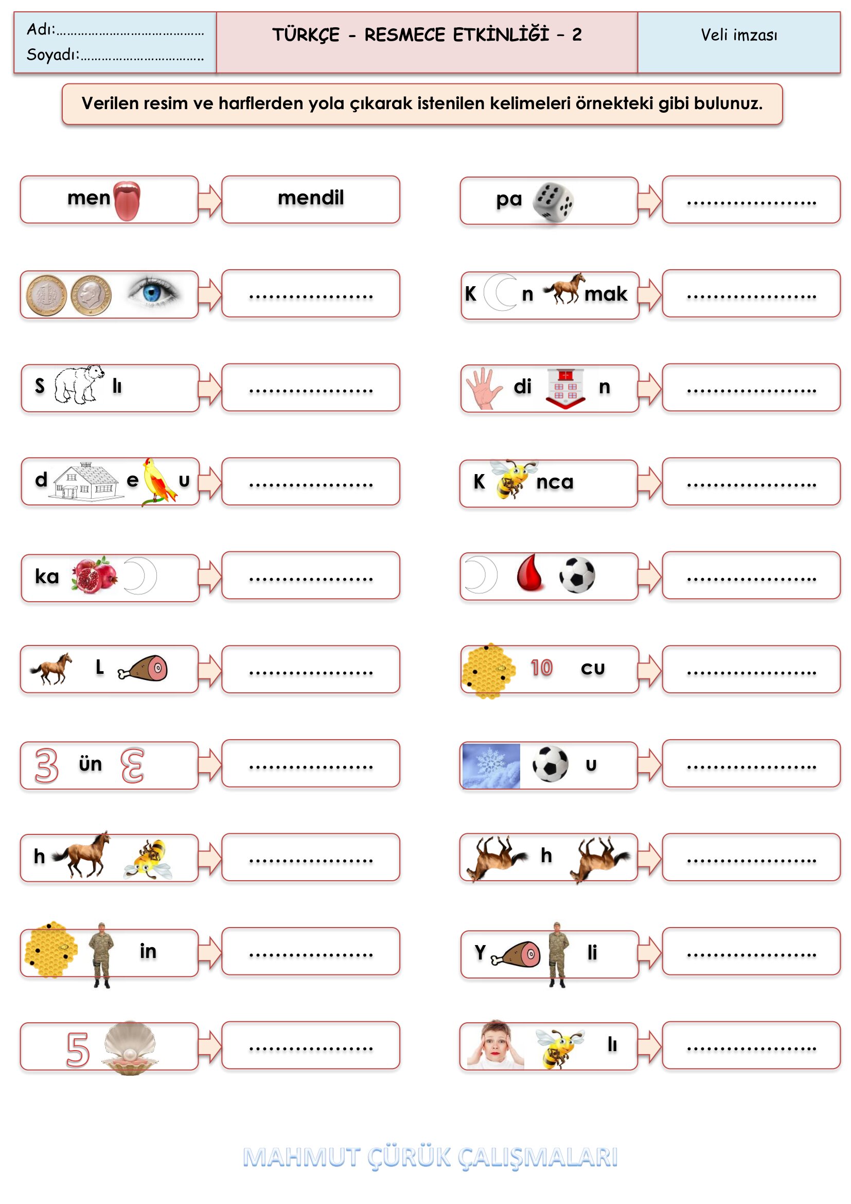 2.Sınıf - Türkçe - Resmece Etkinliği-2