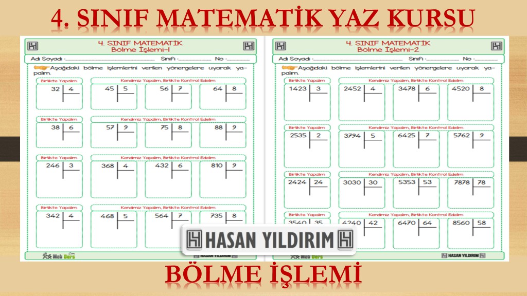 4.Sınıf Matematik Yaz Kursu - Bölme İşlemi (4.Sınıfa Hazırlık)