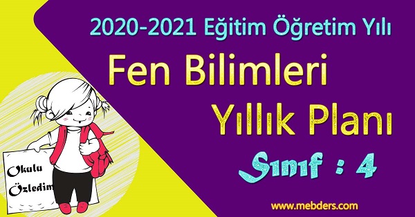 2020 - 2021 Yılı 4.Sınıf Fen Bilimleri Yıllık Planı (SDR İpek Yolu)