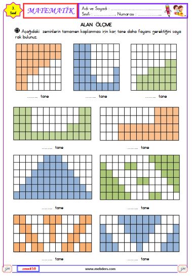 3. Sınıf Matematik Alan Ölçme Etkinliği 1