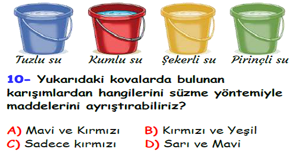 4.Sınıf Fen Bilimleri Maddenin Özellikleri Ünitesi Yaprak Test-6