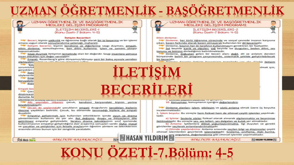İletişim Becerileri (Konu Özeti-7.Bölüm: 4-5)
