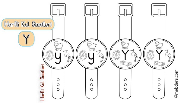 1.Sınıf İlkokuma Harfli Kol Saatleri - Y Harfi