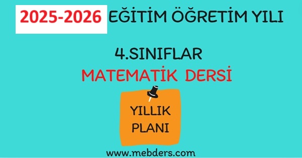 2025-2026 Eğitim Öğretim Yılı 4. Sınıf Matematik Dersi Yıllık Planı( Fersa Yayınları)