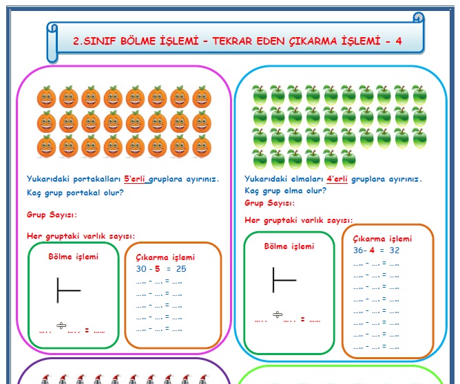 2.Sınıf Matematik Bölme İşlemi Tekrar Eden Çıkarma İşlemi 4