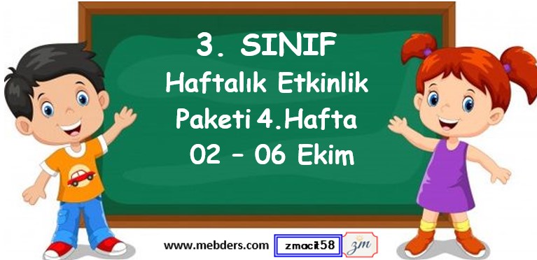 3. Sınıf 4. Hafta Etkinlik Paketi (02-06 Ekim)