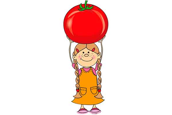Clipart domatesli kız çocuk resmi