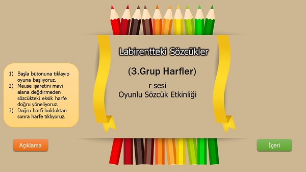 Eğlenceli Sözcük Tamamlama Labirentteki Sözcükler Sunusu 11