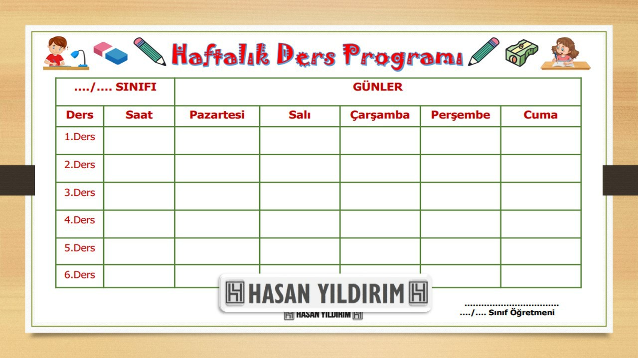 Haftalık Ders Programı (Word ve PDF)