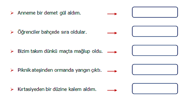 4.Sınıf Türkçe Tekil, Çoğul ve Topluluk Adları Etkinliği 2