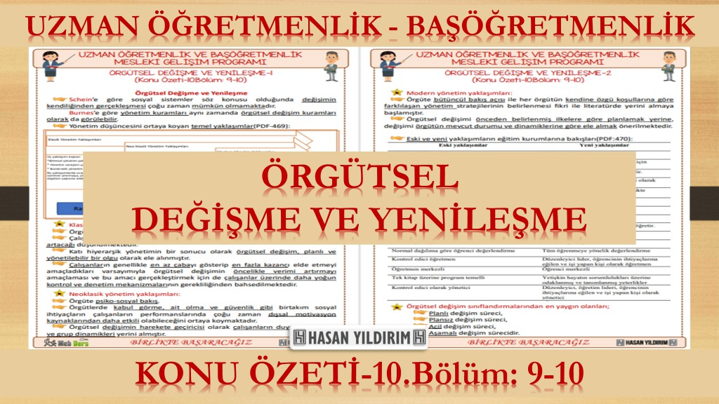 Örgütsel Değişme ve Yenileşme (Konu Özeti-10. Bölüm: 9-10)