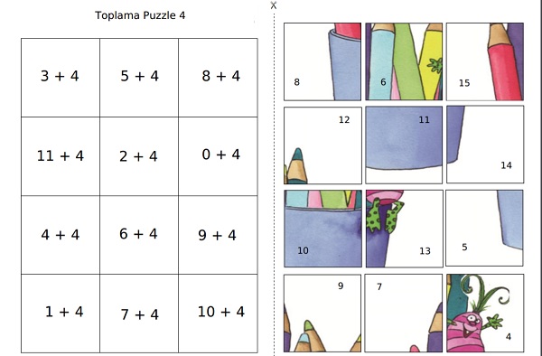 İnteraktif Puzzle Toplama İşlemi Etkinliği