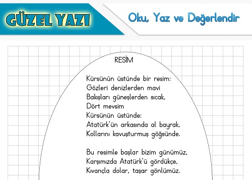 Şiir oku yaz değerlendir etkinliği - Resim