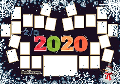 2D Sınıfı için 2020 Yeni Yıl Temalı Fotoğraflı Afiş (24 öğrencilik)