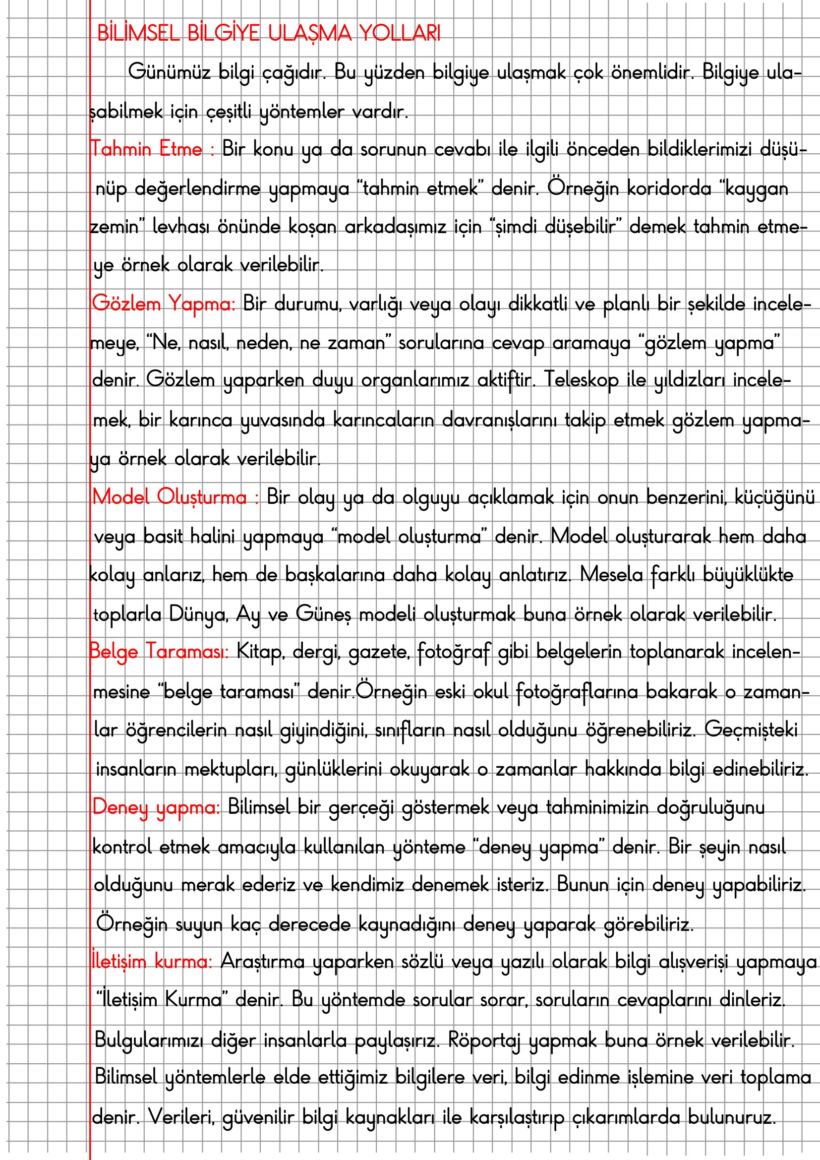 3.Sınıf Fen Bilimleri Bilimsel Bilgiye Ulaşma Yolları Konu Anlatımı