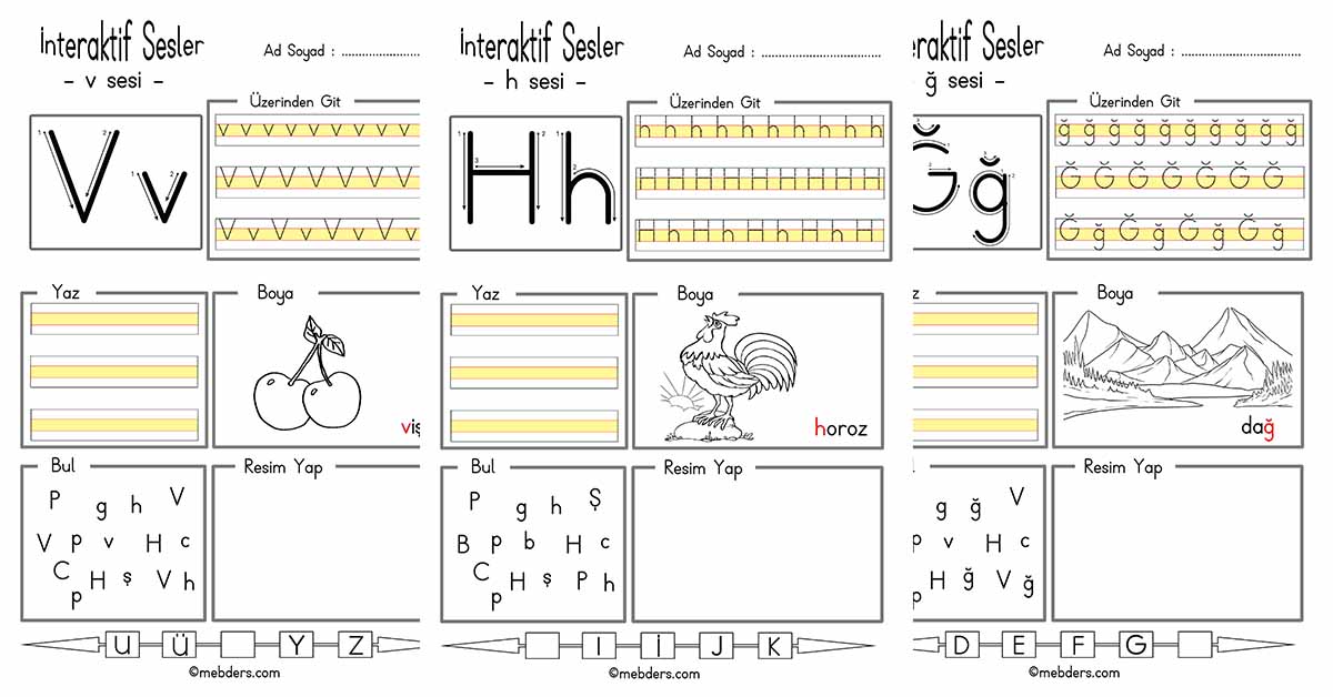 İnteraktif h sesi etkinliği