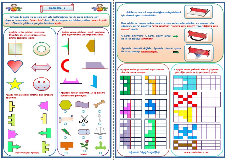 4.Sınıf Matematik Simetri Konu Anlatımı Etkinlik Çalışması  1   (2 Sayfa)