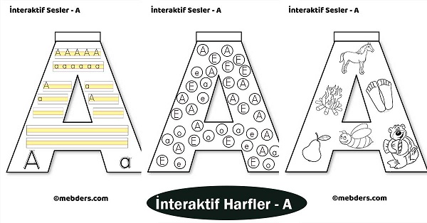 1.Sınıf İlkokuma İnteraktif Harfler - A Sesi