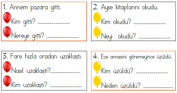 1.Sınıf Türkçe 5N 1K Etkinliği-2