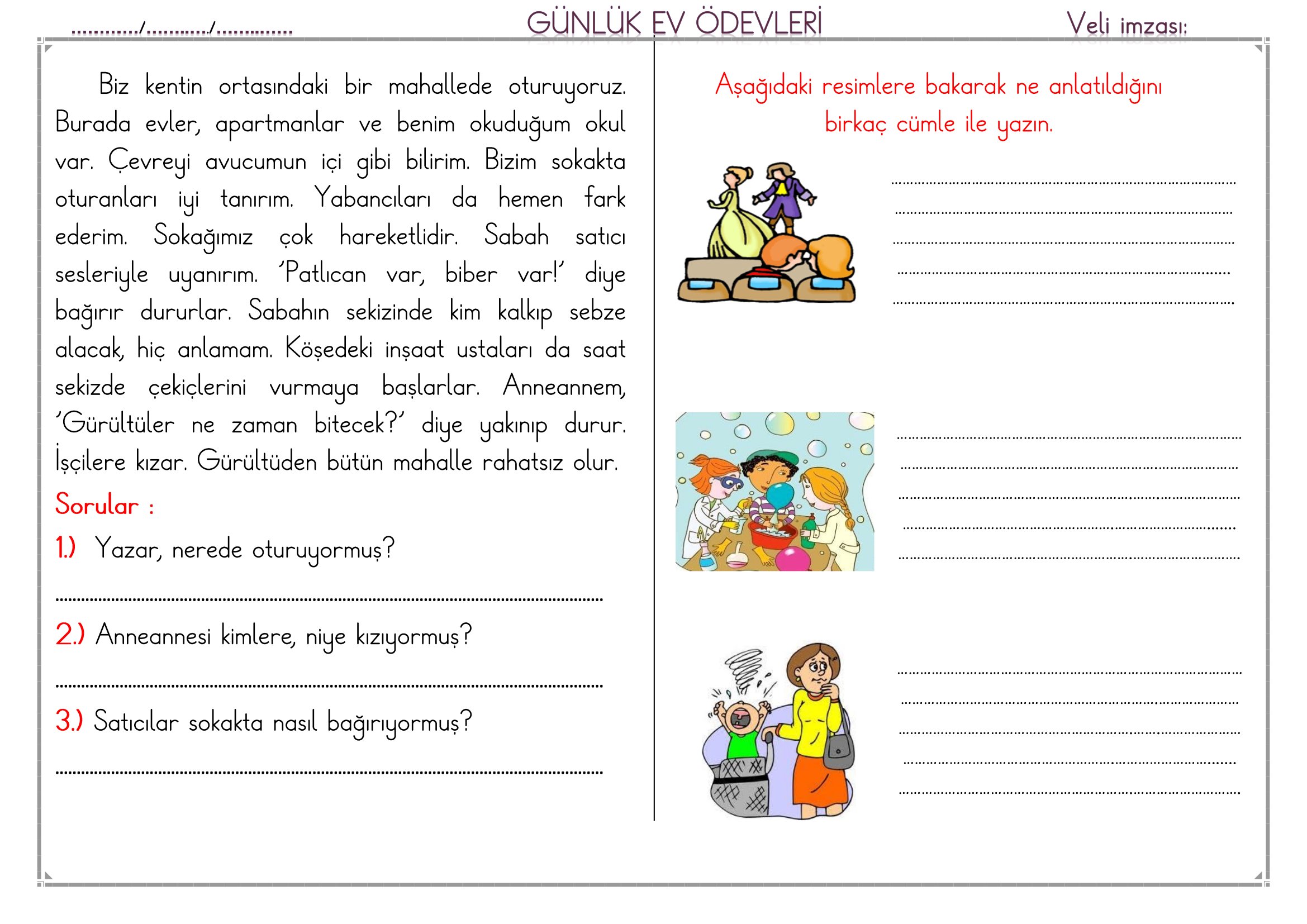 1.Sınıf - 19 Şubat 2026 Günlük Ev Ödevleri