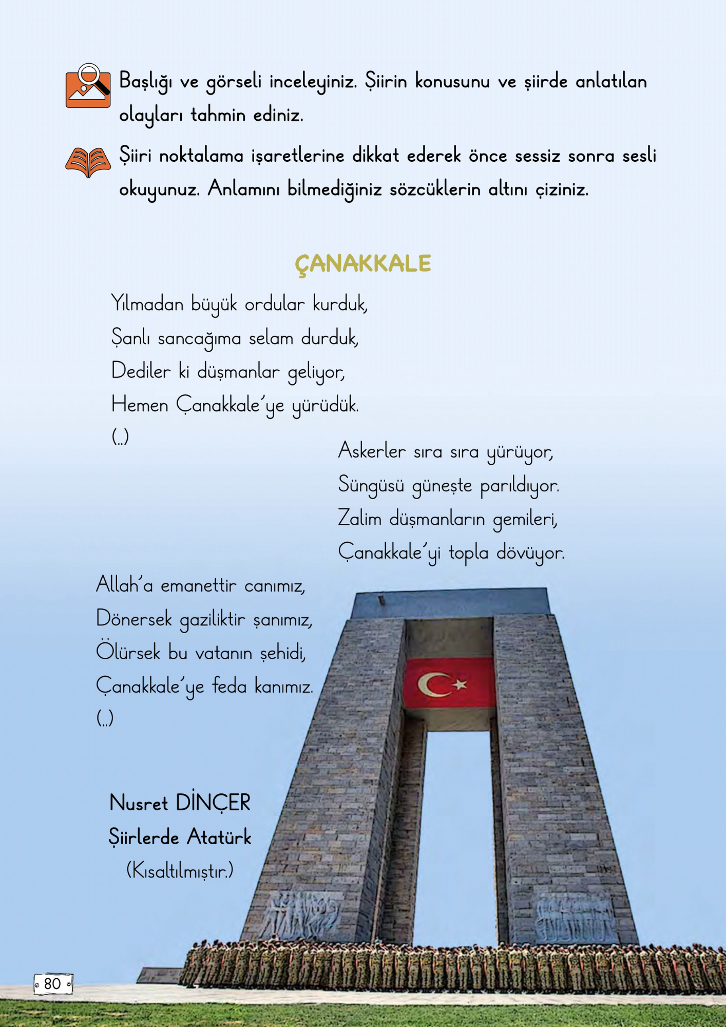 2. Sınıf Türkçe Meb Yayınları Çanakkale Metni Etkinlik Cevapları