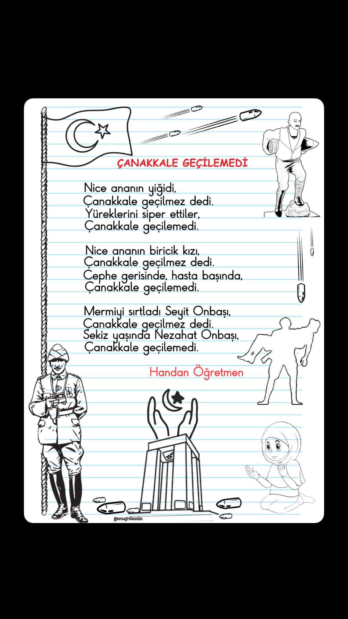 Çanakkale Şiir Şablonu