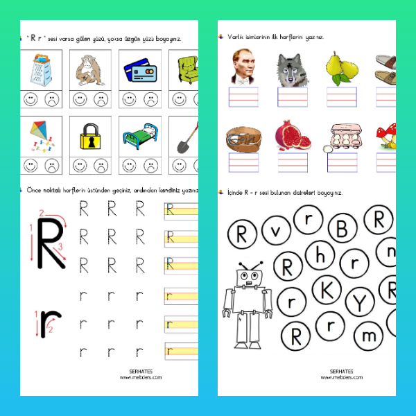 1. Sınıf İlkokuma Yazma - R Sesi Etkinliği - 1
