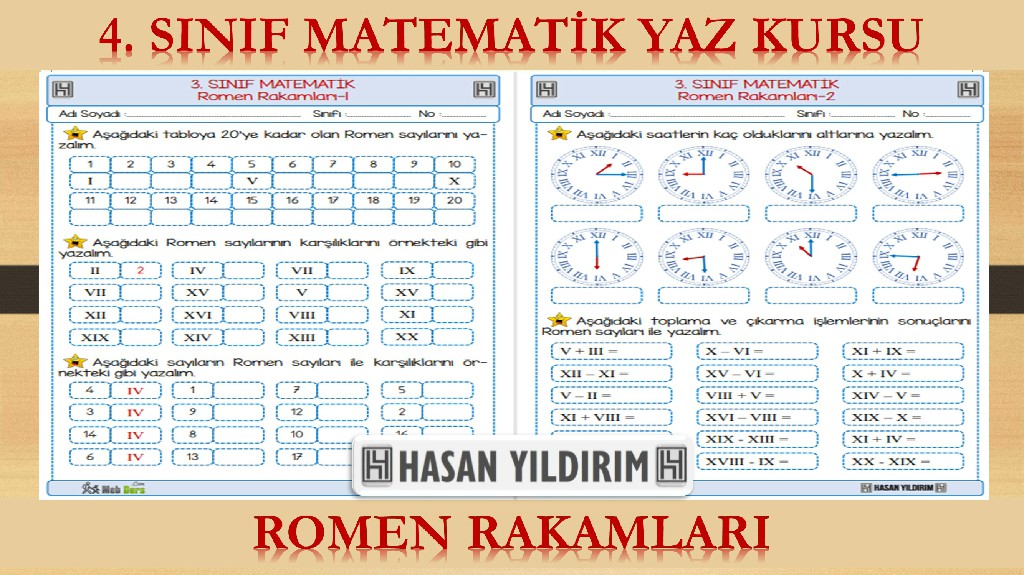 4.Sınıf Matematik Yaz Kursu - Romen Rakamları (3.Sınıf Tekrarı)