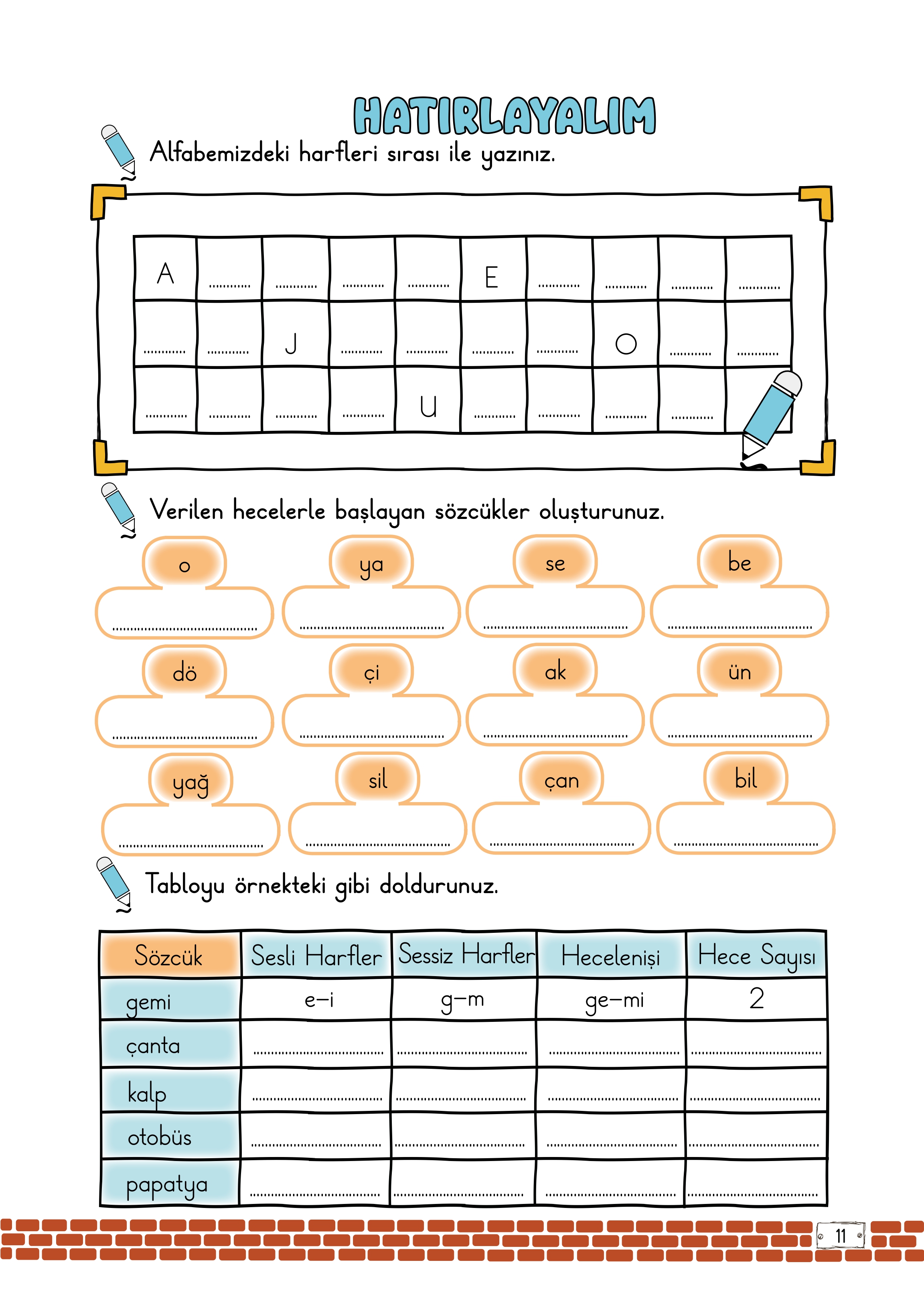 2. Sınıf Türkçe Meb Yayınları Hatırlatma Haftası Etkinlik Cevapları