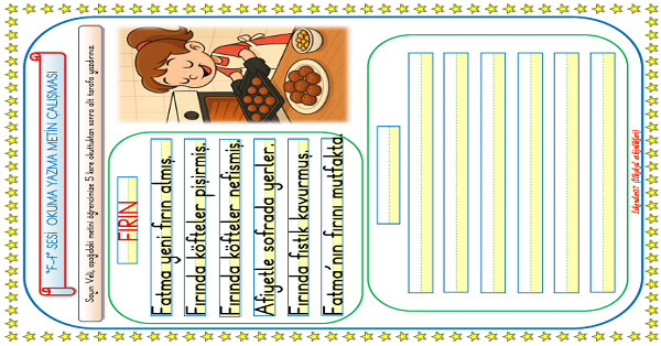 1. Sınıf İlk Okuma Yazma F-f Sesi Metin Okuma Yazma Çalışması