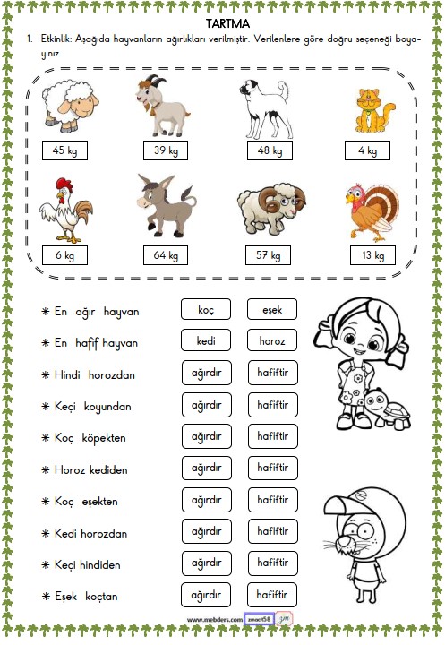 2. Sınıf Matematik Tartma Etkinliği 10