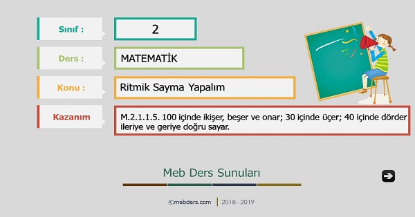 2.Sınıf Matematik Ritmik Sayma Yapalım Sunusu