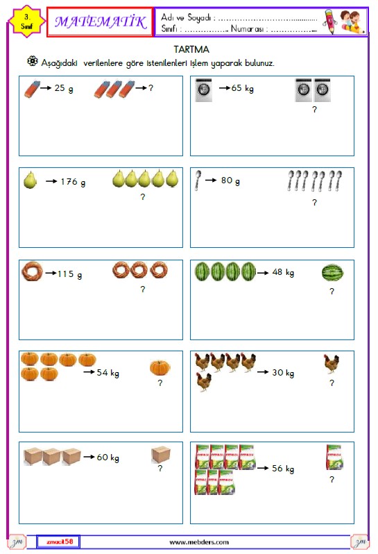 3. Sınıf Matematik Tartma Etkinliği 4