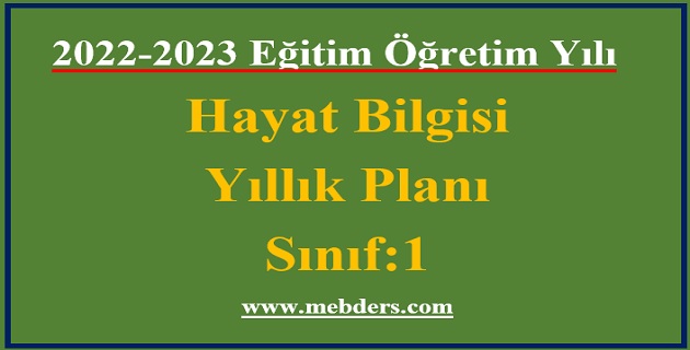 2022 – 2023 Eğitim Öğretim Yılı 1.Sınıf Hayat Bilgisi Dersi Yıllık Planı (kök-e)