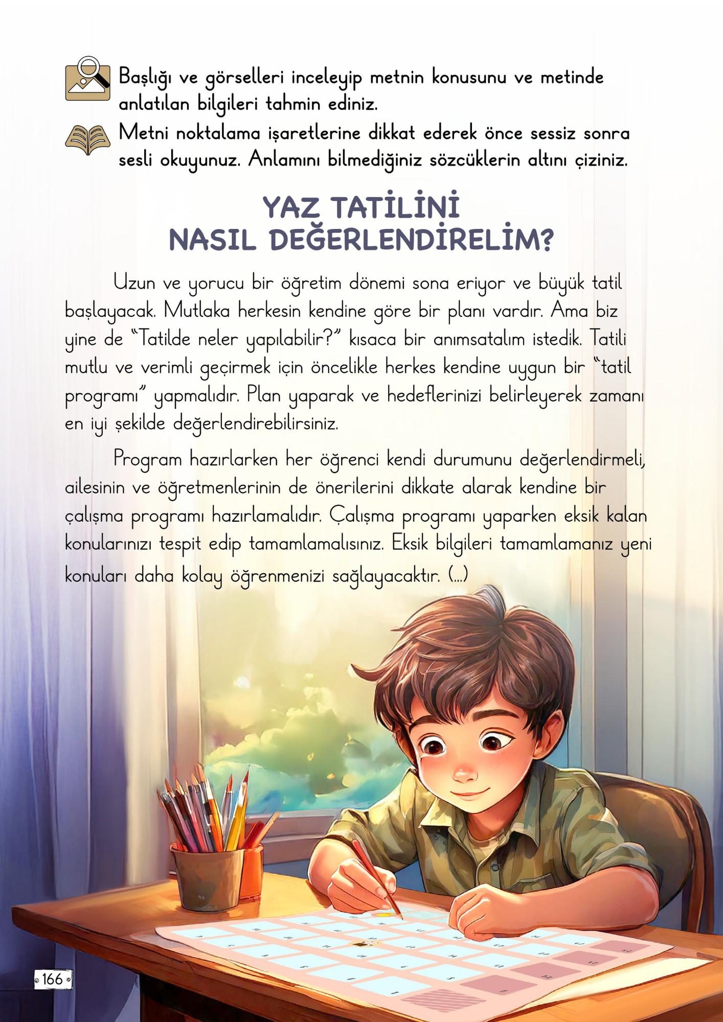 2.Sınıf Türkçe Meb Yayınları Yaz Tatilini Nasıl Değerlendirelim Metni Etkinlik Cevapları