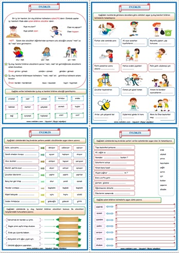 2.Sınıf Türkçe Eylemler Etkinlik Çalışması (4 Sayfa)