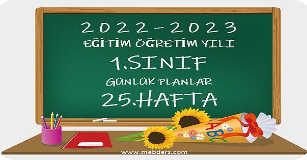 2022-2023 Eğitim Öğretim Yılı 1.Sınıf Günlük Planları 25.Hafta (3-7 Nisan Tüm Yayınlar)