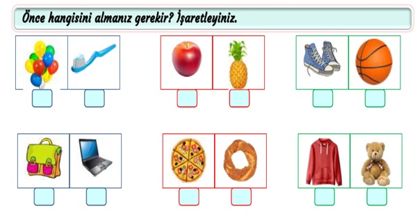 2.Sınıf Hayat Bilgisi Önce İhtiyaçlarım Etkinliği