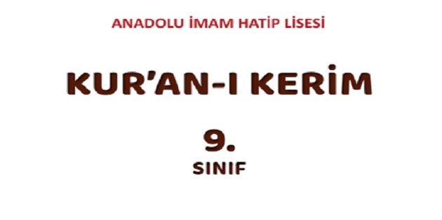 2023-2024 Eğitim Öğretim Yılı 9.Sınıf Kur’an-ı Kerim Ders Kitabı-Meb Yayınları