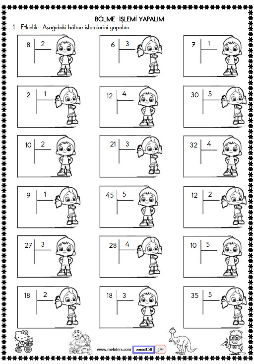 2. Sınıf Matematik Bölme İşlemi Etkinliği 6