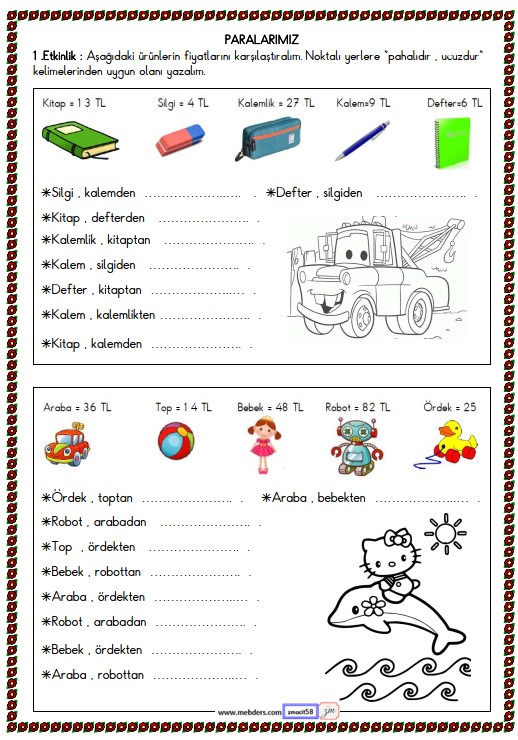 2. Sınıf Matematik Paralarımız Etkinliği 9