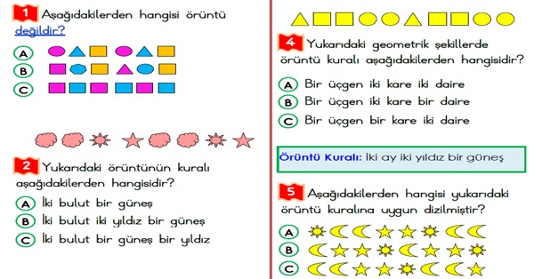 2.Sınıf Matematik Geometrik Örüntüler Yaprak Test-1