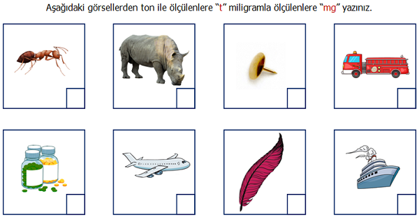 4.Sınıf Matematik Tartma (Ton ve Miligram) Etkinliği