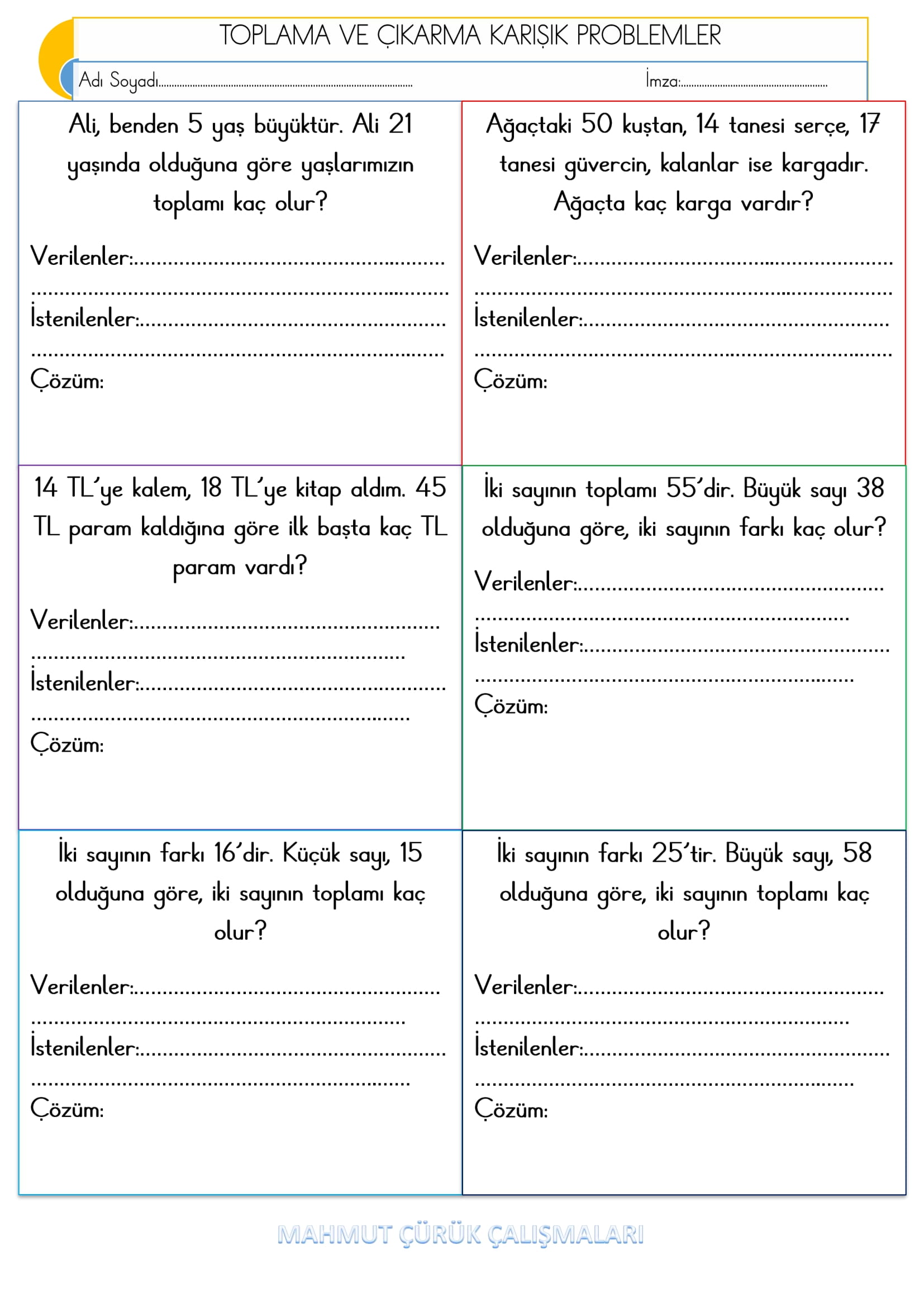 2.Sınıf - Matematik - Toplama ve Çıkarma Karışık Problemler-4