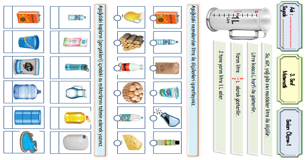 3.Sınıf Matematik Sıvıları Ölçme (Litre)-1